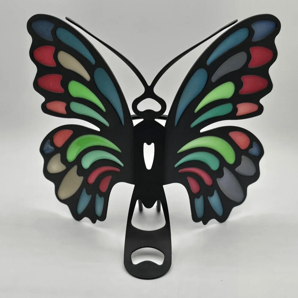 PartyLite Butterfly Candle Holder P7243 Retired Stained Glass‎ Look